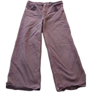 Divided High Rise Wide Leg Flare Jeans Women's Size 12 BROWN Stretch Denim Boho